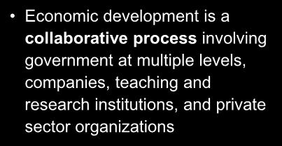 government at multiple levels, companies, teaching and research institutions, and private sector