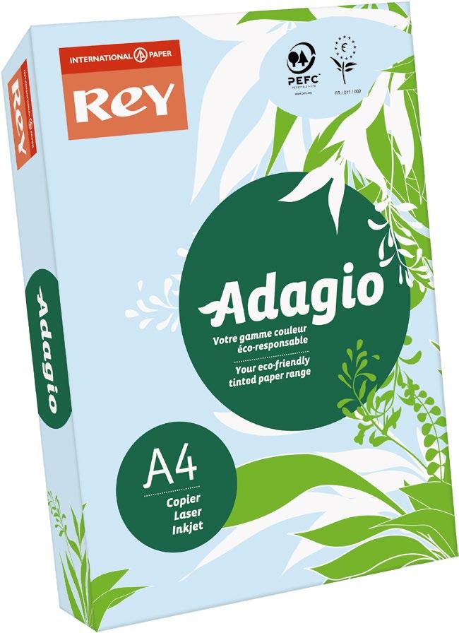 Products Adagio Rey Adagio 23 shades of paper Ideal range of tinted papers: Pastel, bright, deep and fluo shades Mixed packs available in pastel, deep and fluo Transparent