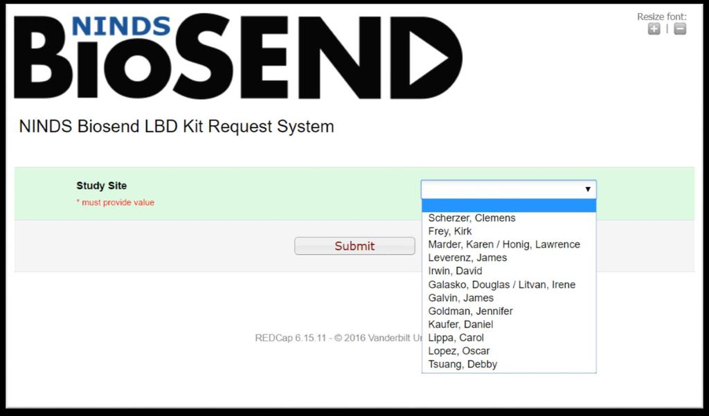 BioSEND Kit Request Module http://kits.iu.
