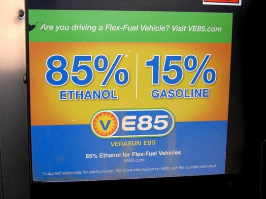 ethanol contains less energy per volume than gasoline typically get about