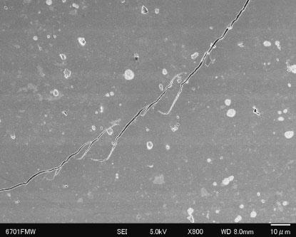 199 H. Nakano et al. 2µm 2µm Fig. 1 SEM images of anodized Al-Mg alloy with CREO after being kept at 1. V for 5 s in.2 moll 1 of AlCl 3 solution.