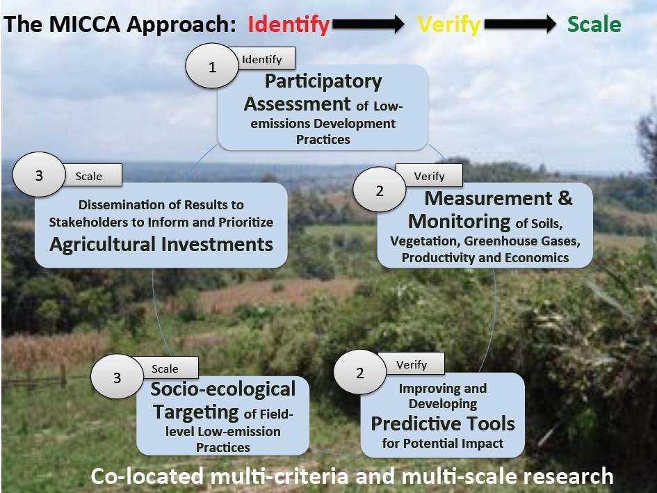Approach and initial lessons learnt Bottom up - More than 2 500 farmers in Kenya and Tanzania site-specific assessments of the adaptation, mitigation and food security benefits of a range of