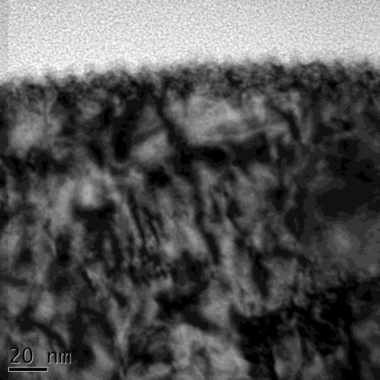 2 10 24 D/m 2 An amorphous carbon layer was deposited on