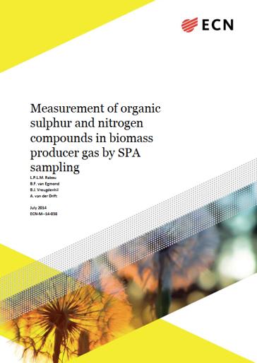 Measurement of Sulphur- and Nitrogen- Containing Compounds (ECN) SPA method can be used for identification of condensable compounds