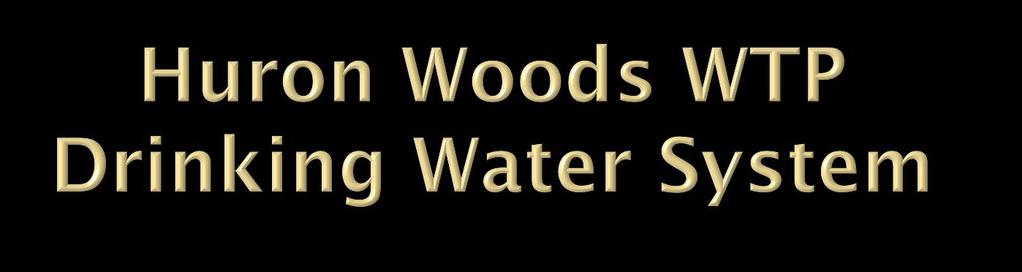 The Huron Woods DWS consists of: Four groundwater wells Water Treatment Plant: chlorination equipment and facilities packaged filtration treatment system for iron and