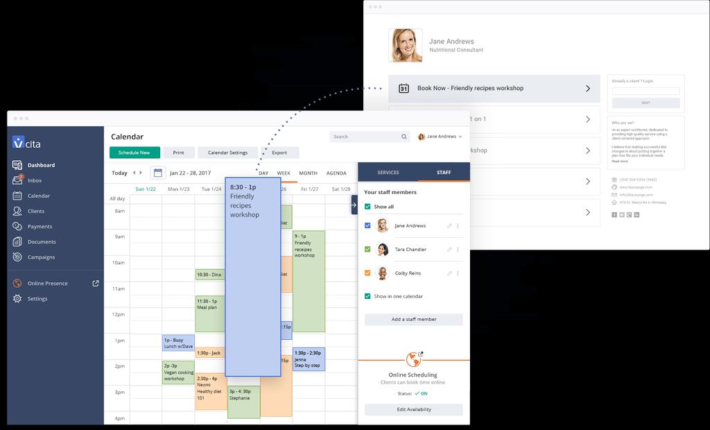 Personalized Notes Add internal notes to appointments and events to keep all the