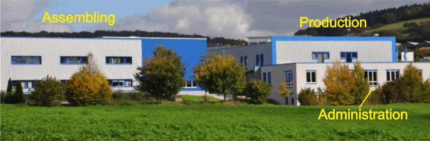SDS Systemtechnik GmbH facility with administration, assembling and production (total 3000m²) 20 employees at SDS in Germany: - 6 administration and after sales support - 4