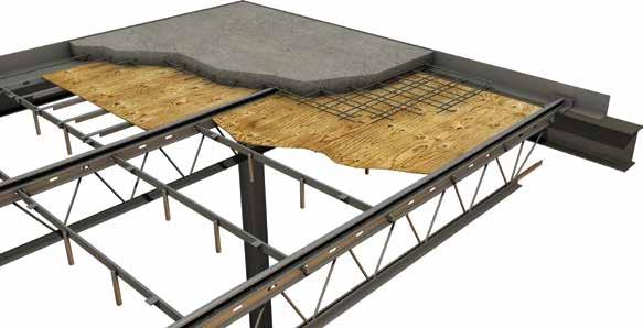 Hambro MD2000 composite floor system The MD2000 floor system uses steel deck as a permanent form that does not require stripping, allowing it to be quickly available for other trades.
