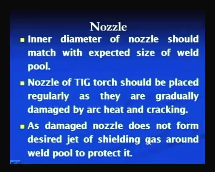 brittle material. And therefore, during the welding it should be handled carefully to avoid any kind of damage to the nozzle.