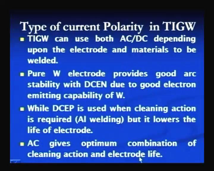 (Refer Slide Time: 16:22) With constant current, power sources can be of AC or DC type. Normally, constant current power sources of the DC type is normally used for ferrous metals welding.