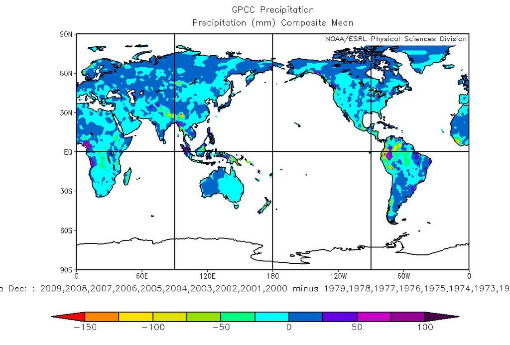 Asia and Oceania is getting drier Change