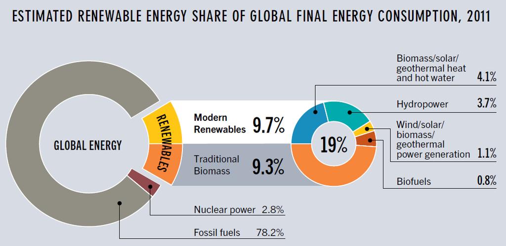 Renewable Energy in the World Source: REN21 Renewables 2013 Global Status
