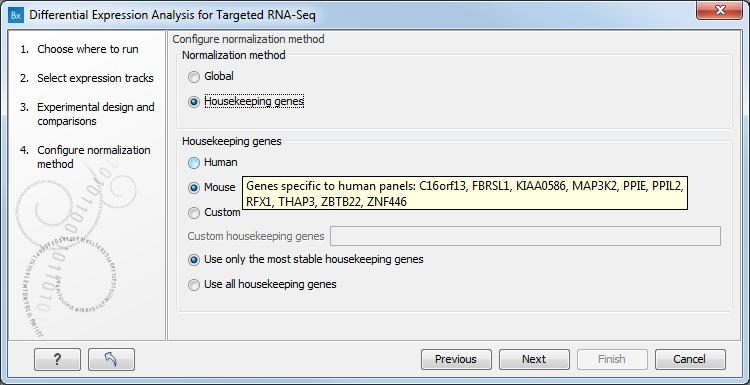 CHAPTER 5. TARGETED RNA 60 Test differential expression due to Specify the one factor differential expression is tested for. While controlling for Specify confounding factors, i.e., factors that are not of primary interest, but may affect gene expression.