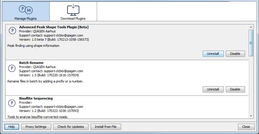CHAPTER 8. INSTALL AND UNINSTALL PLUGINS 71 Figure 8.3: The plugin manager with plugins installed.