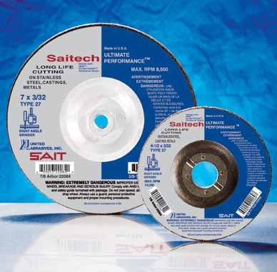 Saitech Ultimate Performance High performance, ceramic aluminum oxide grain Very uniform, high density grain structure is extremely durable and self sharpening for long life and cooler cut ombines