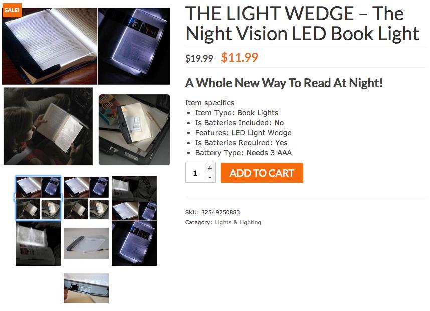 EXAMPLE - LIGHT WEDGE We Felt This Product Was Unique & Cleared