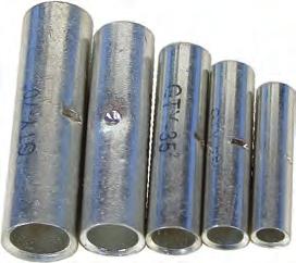 CABLE TERMINALS Cable terminals without isolation Connection tubes - GTY type Copper pipes with galvanic tin coating, used for joining of copper rigid or multicore conductors with different sections.
