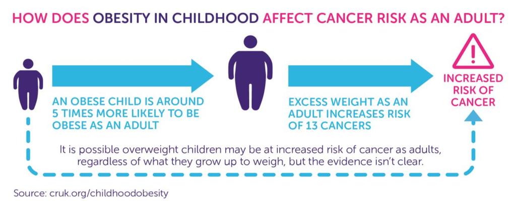 EXECUTIVE SUMMARY Obesity is the biggest preventable risk factor for cancer after smoking and is associated with around 18,100 cancer cases a year in the UK (about 5% of all cancer cases) 1.
