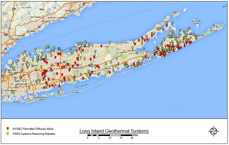GROUNDWATER QUALITY AND QUANTITY THREATS Figure 1 - Map of GHP Systems on Long Island 3.