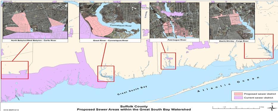 ASSESSMENT OF ADEQUACY OF EXISTING PROGRAMS In 2014, Suffolk County was awarded $383 million of Superstorm Sandy Recovery funds from New York State to install sewers and connect approximately 10,000