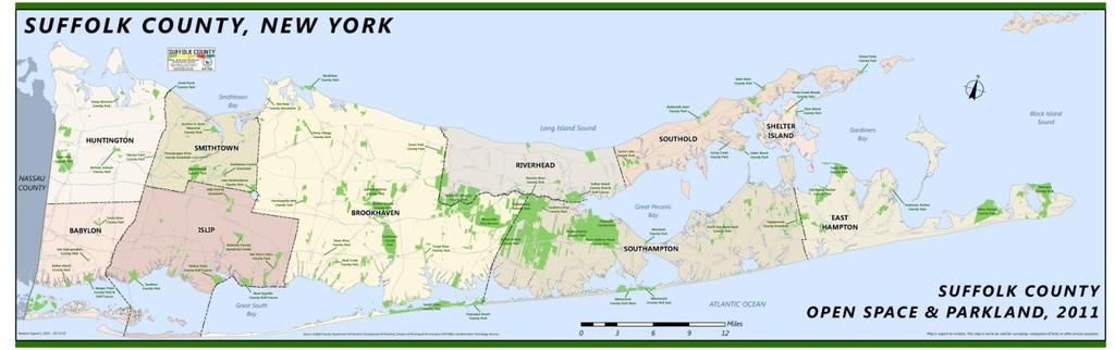 EXISTING REGULATORY AND MANAGEMENT REGIMES According to the SC Comp Plan, Suffolk County has purchased more than 53,000 acres of land over the past six decades at a cost of more than $1 billion to