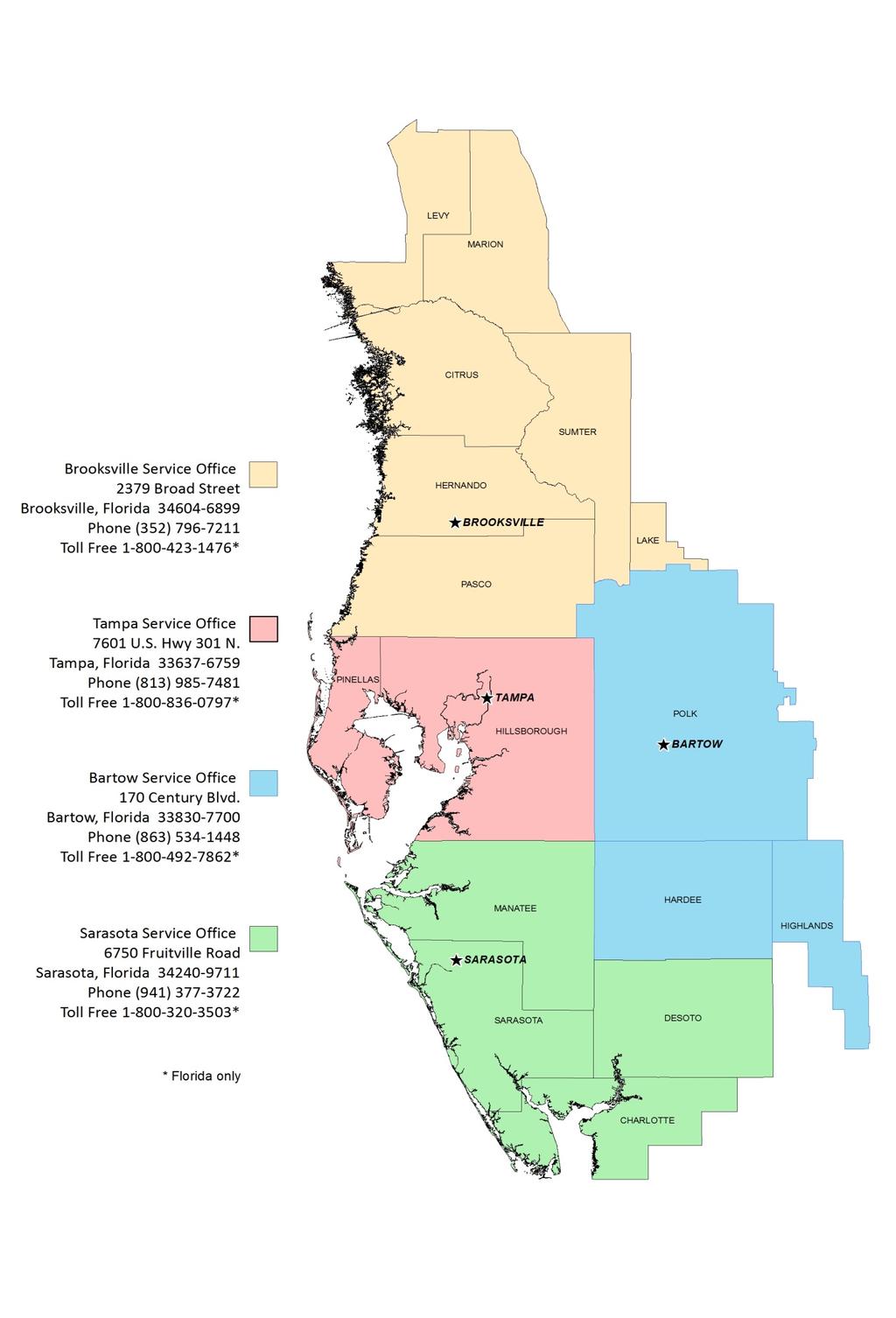 Southwest Florida Water Management District Service Office Locations