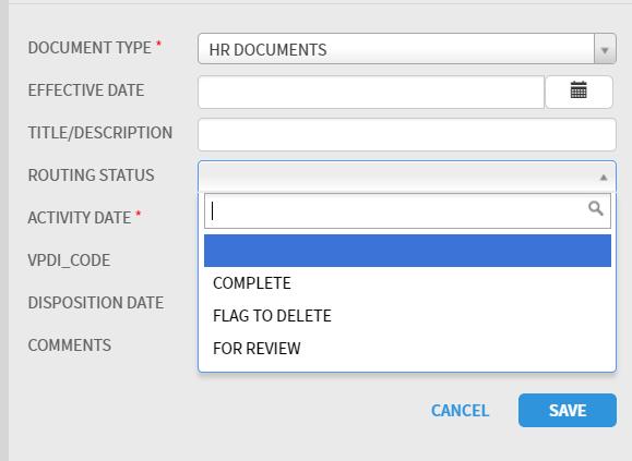 Note: Once document is assigned the For Review in the Routing Status, the HR Analyst will be notified that the document is ready for final review Step 2.