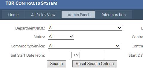 3. Click Admin Panel at the top of the screen 3 4. On the left side of the screen, under Edit Pages, click Edit Contracts 4 5. Type the contract number into the Contract Number field 6.