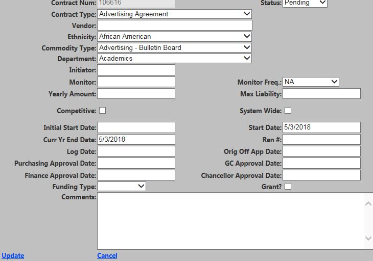 In line detail, click Select in the far-left column of the selected contract 3g h.