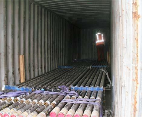 - pipe loading - pipe lashed and secured -