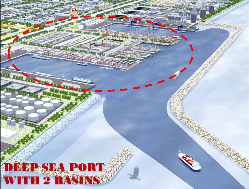 Dawei port Two basins, 22 wharves Channel s depth: -18m Natural shelter good for anchorage No obstructions for approach