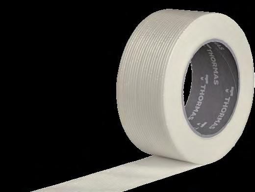FILAMENT TAPE THORMAS FILAMENT TAPE This tape is a bi oriented polypropylene tape reinforced with mono directional glass fiber.