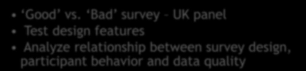 worst surveys Comparative research Good vs.