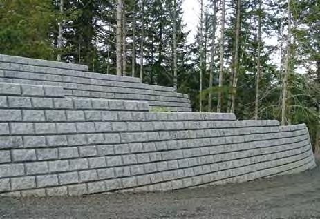 It forms a sloping wall from 2 to 42 feet high*, with minimal