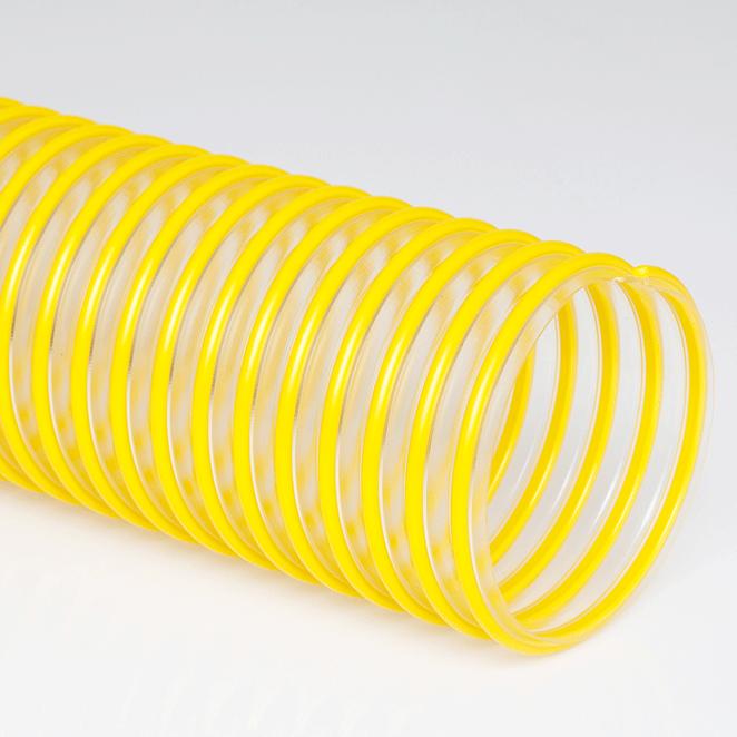 CP-AP Medium weight coextruded thermoplastic ether based polyurethane hose with a rigid external ABS helix 12 AND 25 FEET (AVAILABLE IN 100 LENGTHS UP TO 6 ID.).
