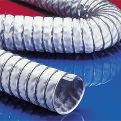 HI-FLEX FABRIC HOSES JANUARY 2017 CP-HT High-temperature hose, clamp profile hose (clip hose), double-layer (up to +1,292 F) 25 3 TO 40 * LIGHT GREY -75 F TO 1,100 F SHORT TIME TO 1,300 F flexible