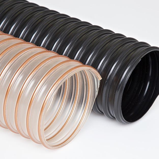 CP HD Hi-Flex CP- HD hose: Very heavy-weight polyurethane hose reinforced with a coated spring steel wire helix.