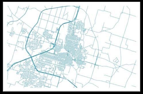 Figure 3-5: Map of an Urban Area s Roadway Network (Functional Classification more evident) Source: CDM Smith Figure 3-6: Map of a Rural Area s Roadway Network (Functional Classification less