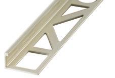 Square-Edged Profiles for floors and walls anodized aluminum silver satin Also known as an L Channel, this universal trim is most commonly used for transitions where tile meets carpet or tile