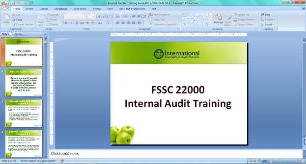 Auditor Training Guide ISO 22000 FSMS Internal Audit Training - Warehouse