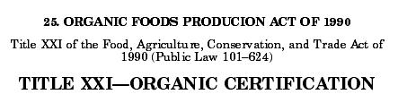 USDA Organic Standards Managed by USDA National Organic Program (NOP) Final
