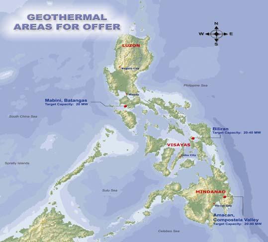 ENERGY INDEPENDENCE Develop Renewable Energy Potential To be the world s leader on geothermal energy Philippine Geothermal 1 was conducted on March 2004; 10 areas were offered; PECR 2005 offered 11