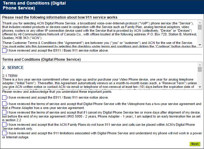 New Customer Orders (VoIP) If bundling Internet with Digital Phone Service, Customer will be asked to