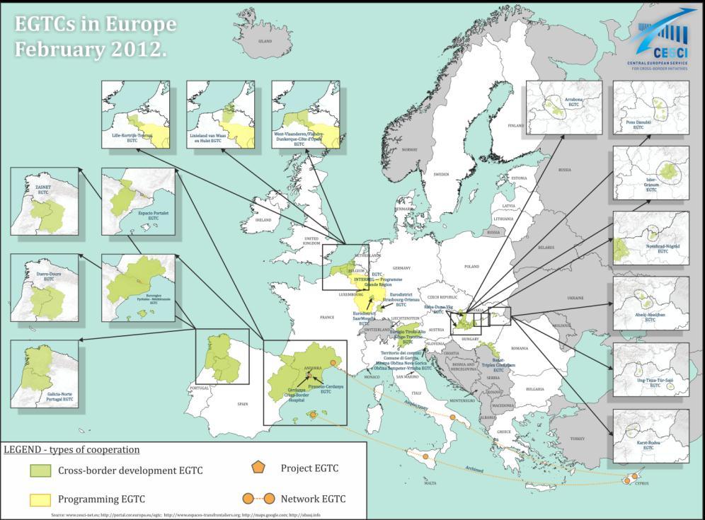 Figure 14: EGTC in the EU Source: Interact, http://www.interact-eu.
