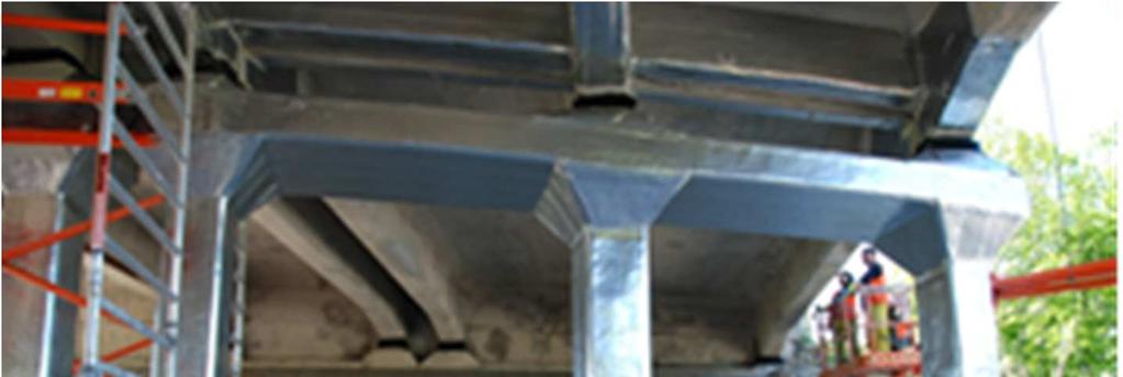 Sprayed zinc forms a thin water vapour impermeable layer on concrete.