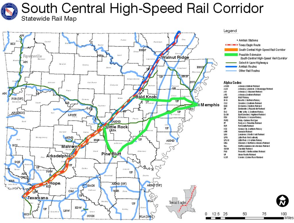 Passenger Rail The U.S. Congress has designated a series of High-Speed Rail Corridors, which would be the focus of investment for improving intercity passenger rail train speeds.