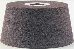 VITRIFIED BONDED ABRASIVES Grinding cups The high removal rate of these conical abrasives makes them the ideal solution for coarse grinding work. The maximum operating speed should not exceed 45 m/s.