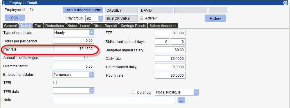 Set Pay Rate To access the set pay rate option, select Maintenance Set Pay Rate from the Payroll menu bar.