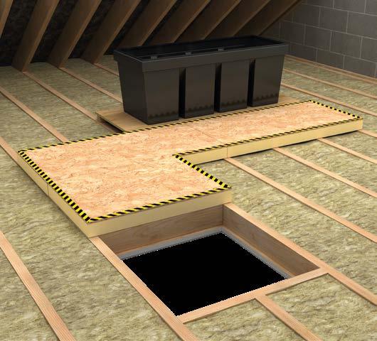 fitted appliances or services occur, the Contractor must construct a permanent boarded walkway from the roof access point to the tank ball valve position and / or the appliance location.