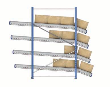 LIVE PICKING Storage of boxes with top opening for picking medium-sized products. Display trays are fitted in each level.